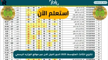 نتائج الثالث المتوسط 2025 الدور الأول الآن عبر موقع الوزارة الرسمي